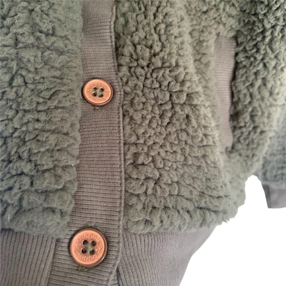 NWT Boboli Olive Green Cat Ear Sherpa Cardigan 4 - Picture 4 of 7